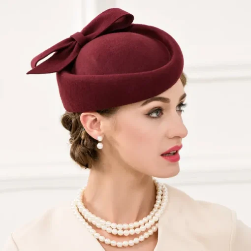 Kentucky Derby Hats Wool Wedding Special Occasion Vintage With Bowknot Headpiece Headwear Horse Race Melbourne Cup
