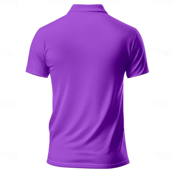 Kentucky Derby Men's Hawaiian Polo Shirts Golf Shirt Short Sleeve Polo Shirts Collared Shirts Beach Wear Vacation Wear Tropical Wear Party Outfits Buttons 3D Print Spring & Summer Purple