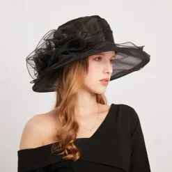 Kentucky Hats Derby for Women 2025 Elegant Tea Party Hats Organza Victorian Church Wedding Fascinator Hat