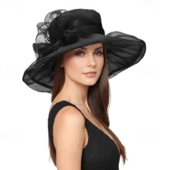 Kentucky Hats Derby for Women 2025 Elegant Tea Party Hats Organza Victorian Church Wedding Fascinator Hat