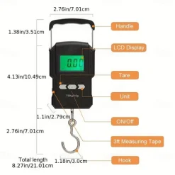 75KG Travel Luggage Scale Portable Digital Hanging Luggage Scale Suitable For Travel Fishing Kitchen And Suitcase Weight Scales