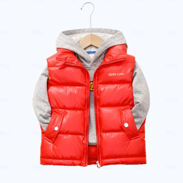 Kid Boy and Girl Puffer Vest Outerwear Basic Plain Sleeveless Winter Coat Black Gray Pink Daily Outdoor 3-13 Years