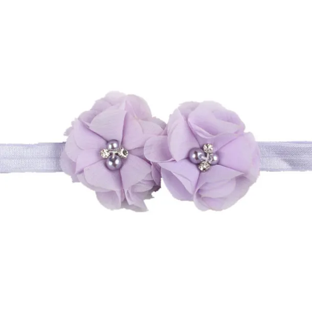 Kids / Toddler Girls' Fashion Baby Headband Two Hand-Stitched Chiffon Rhinestone Floral Headband Children's Flower Headband Hair Accessories
