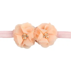 Kids / Toddler Girls' Fashion Baby Headband Two Hand-Stitched Chiffon Rhinestone Floral Headband Children's Flower Headband Hair Accessories