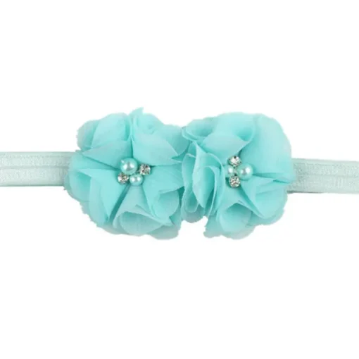 Kids / Toddler Girls' Fashion Baby Headband Two Hand-Stitched Chiffon Rhinestone Floral Headband Children's Flower Headband Hair Accessories