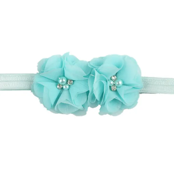 Kids / Toddler Girls' Fashion Baby Headband Two Hand-Stitched Chiffon Rhinestone Floral Headband Children's Flower Headband Hair Accessories