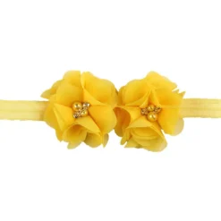 Kids / Toddler Girls' Fashion Baby Headband Two Hand-Stitched Chiffon Rhinestone Floral Headband Children's Flower Headband Hair Accessories