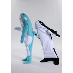 Kid's Adults' Animal Group Costume Onesie Costume Carnival Costume Shark Cartoon Dolphin Onesie Pajamas Kigurumi Pajamas Charm Funny Costume For Men and Women Boys and Girls Carnival Cartoon