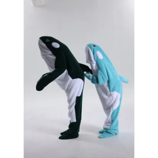 Kid's Adults' Animal Group Costume Onesie Costume Carnival Costume Shark Cartoon Dolphin Onesie Pajamas Kigurumi Pajamas Charm Funny Costume For Men and Women Boys and Girls Carnival Cartoon