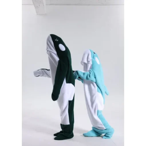 Kid's Adults' Animal Group Costume Onesie Costume Carnival Costume Shark Cartoon Dolphin Onesie Pajamas Kigurumi Pajamas Charm Funny Costume For Men and Women Boys and Girls Carnival Cartoon