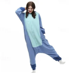 Kid's Adults' Animal Group Costume Onesie Costume Carnival Costume Cartoon Blue Monster Onesie Pajamas Kigurumi Pajamas Charm Funny Costume For Men's Women's Boys Carnival Cartoon