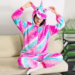 Kid's Adults' Animal Nightwear Onesie Costume Unicorn Onesie Pajamas Kigurumi Pajamas Funny Costume For Men and Women Boys and Girls Christmas Carnival Cartoon