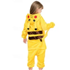 Kid's Adults' Kigurumi Pajamas Pika Pika Patchwork Onesie Pajamas Funny Costume Flannelette Flannel Toison Cosplay Costume Warm Cute Cozy Homewear For Halloween Carnival
