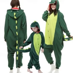 Kid's Adults' Patchwork Group Costume Onesie Costume Carnival Costume Dinosaur Onesie Pajamas Kigurumi Pajamas Funny Costume For Men and Women Boys and Girls Christmas Carnival New Year Cartoon