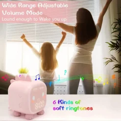 Kids Alarm Clock Digital Alarm Clock for Kids Bedroom Cute Dinosaur Alarm Clock Children's Sleep Trainer Wake Up Light & Night Light with USB Alarm Clock for Boys Girls Birthday Gifts