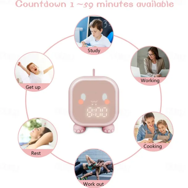 Kids Alarm Clock Digital Alarm Clock for Kids Bedroom Cute Dinosaur Alarm Clock Children's Sleep Trainer Wake Up Light & Night Light with USB Alarm Clock for Boys Girls Birthday Gifts