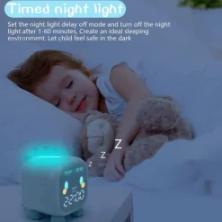 Kids Alarm Clock Digital Alarm Clock for Kids Bedroom Cute Dinosaur Alarm Clock Children's Sleep Trainer Wake Up Light & Night Light with USB Alarm Clock for Boys Girls Birthday Gifts