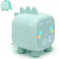 Kids Alarm Clock Digital Alarm Clock for Kids Bedroom Cute Dinosaur Alarm Clock Children's Sleep Trainer Wake Up Light & Night Light with USB Alarm Clock for Boys Girls Birthday Gifts