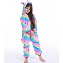 Kid's Animal Onesie Costume Carnival Costume Cartoon Unicorn Onesie Pajamas Kigurumi Pajamas Charm Funny Costume For Girls' Carnival Cartoon
