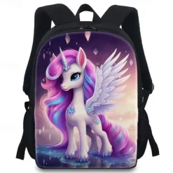 Kid's Boys' Backpack School Bag Bookbag School Outdoor Daily Polyester Large Capacity Lightweight Durable Zipper Print Pink Purple