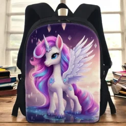 Kid's Boys' Backpack School Bag Bookbag School Outdoor Daily Polyester Large Capacity Lightweight Durable Zipper Print Pink Purple