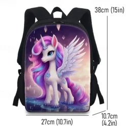Kid's Boys' Backpack School Bag Bookbag School Outdoor Daily Polyester Large Capacity Lightweight Durable Zipper Print Pink Purple