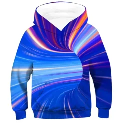 Kids Boys 3D Vertigo Hoodie Long Sleeve Optical Illusion Print Pocket Green Red Yellow Children Tops Fashion Hoodie