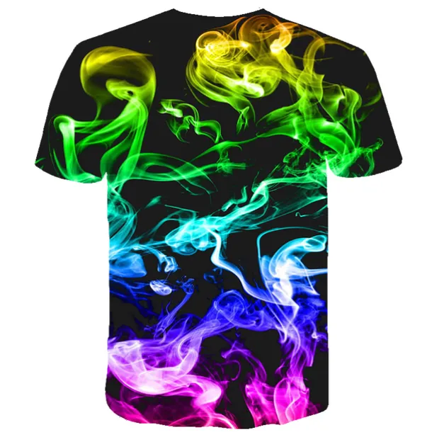 Kids Boys' 3D Vertigo T shirt Tee Short Sleeve Rainbow Optical Illusion Color Block 3D Print Blue Purple Black Children Tops Summer Basic Streetwear Sports