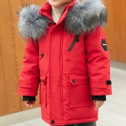 Kids Boys Down Coat Hoodie Jacket Outerwear Solid Color Long Sleeve Pocket Coat Outdoor Daily Basic Black Red Green Fall Winter 4 years+
