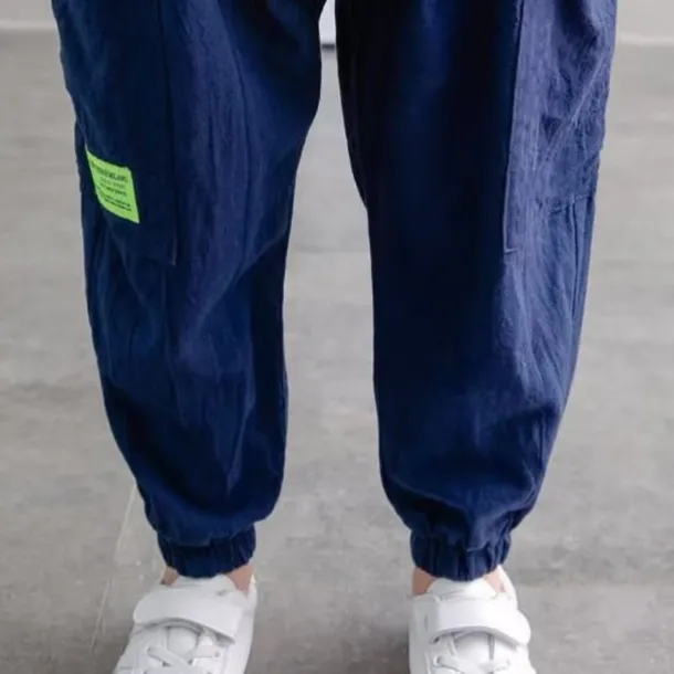 Kids Boys Pants Trousers Solid Color Soft Pants Casual Linen Fashion Daily ArmyGreen Black Blue Mid Waist