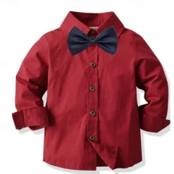 Kids Boys Shirts Solid Color Long Sleeve Patchwork Outdoor Fashion Light Green Spring & Fall Clothes 3-7 Years