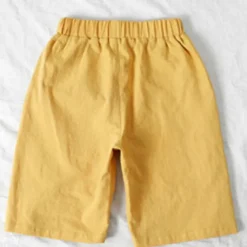 Kids Boys Shorts Pocket Solid Color Breathable Comfort Shorts Outdoor Cotton Cool Daily turmeric Black Sky Blue Mid Waist