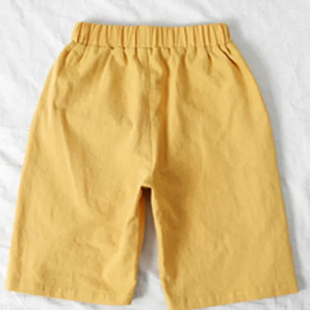 Kids Boys Shorts Pocket Solid Color Breathable Comfort Shorts Outdoor Cotton Cool Daily turmeric Black Sky Blue Mid Waist