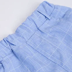 Kids Boys Suit Vest Shorts Set Clothing Set 3 Pieces Sleeveless Blue Gray Pink Plaid Formal Birthday Gentle Preppy Style 4-13 Years