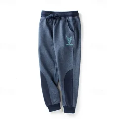 Kids Boys Sweatpants Trousers Cartoon Letter Pants Outdoor Cotton Daily Dark Gray Navy Blue Grey / Winter / Fall