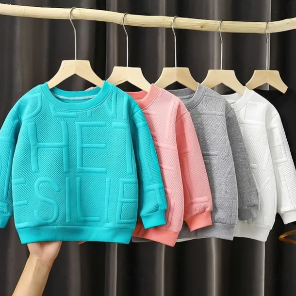 Kids Boys Sweatshirt Letter Long Sleeve Crewneck Fall Winter Sports Fashion Daily Polyester Outdoor Casual