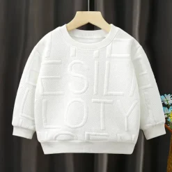 Kids Boys Sweatshirt Letter Long Sleeve Crewneck Fall Winter Sports Fashion Daily Polyester Outdoor Casual