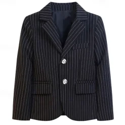 Kids Boys Valentines Blazer Outerwear Plaid Long Sleeve Pocket Coat Formal Fashion Cool 19176 Black 19176 Navy Blue 21202 Black Spring Fall 4-12 Years