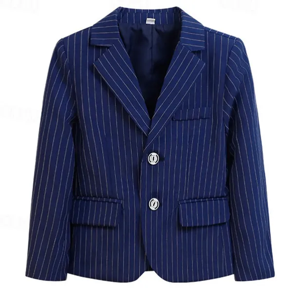 Kids Boys Valentines Blazer Outerwear Plaid Long Sleeve Pocket Coat Formal Fashion Cool 19176 Black 19176 Navy Blue 21202 Black Spring Fall 4-12 Years