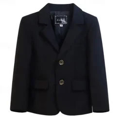 Kids Boys Valentines Blazer Outerwear Plaid Long Sleeve Pocket Coat Formal Fashion Cool 19176 Black 19176 Navy Blue 21202 Black Spring Fall 4-12 Years
