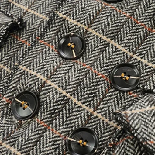 Kid's Boys Woolen Coat Outerwear Plaid Long Sleeve Patchwork Coat Party Fashion Daily Brown Gray Fall Winter 7-13 Years