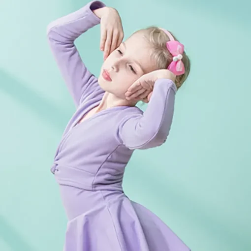 Kids' Dancewear Ballet Activewear Top Solid Girls' Training Performance Long Sleeve High Cotton Blend
