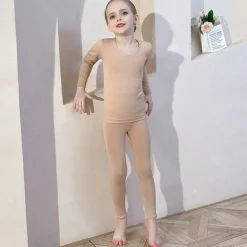 Kids' Dancewear Ballet Activewear Top Solid Girls' Training Performance Long Sleeve High Cotton Blend