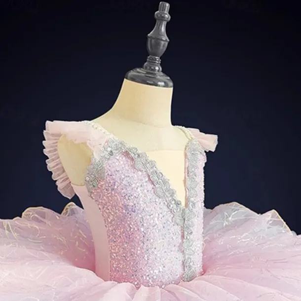 Kids' Dancewear Ballet Dance Costumes Dress Paillette Tulle Girls' Performance Party Sleeveless Spandex Organza
