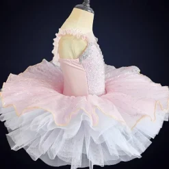 Kids' Dancewear Ballet Dance Costumes Dress Paillette Tulle Girls' Performance Party Sleeveless Spandex Organza