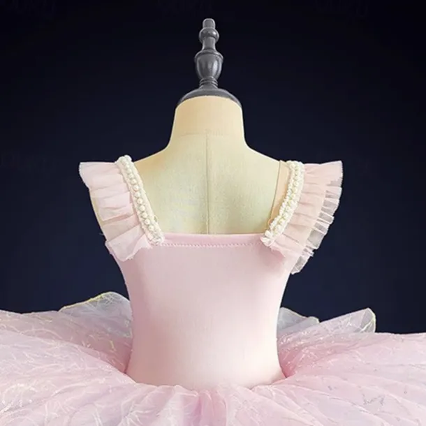 Kids' Dancewear Ballet Dance Costumes Dress Paillette Tulle Girls' Performance Party Sleeveless Spandex Organza