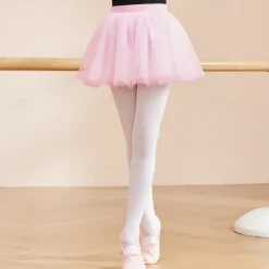 Kids' Dancewear Ballet Skirts Pure Color Splicing Tulle Girls' Performance Training High Terylene