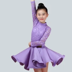 Kids' Dancewear Skirts Lace Performance Long Sleeve Natural Nylon