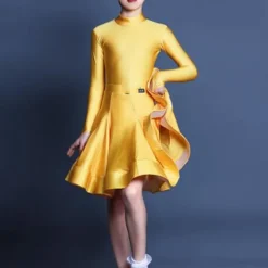 Kids' Dancewear Skirts Pure Color Girls' Performance Daily Wear Long Sleeve High Chinlon