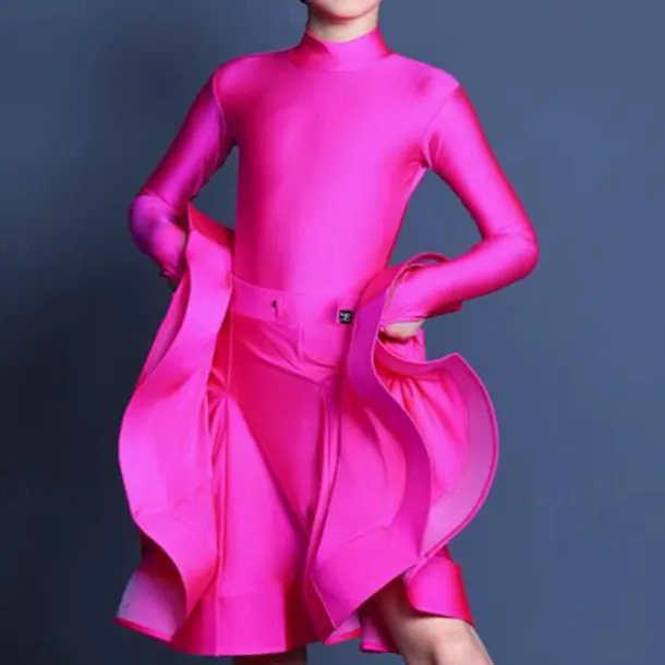 Kids' Dancewear Skirts Pure Color Girls' Performance Daily Wear Long Sleeve High Chinlon